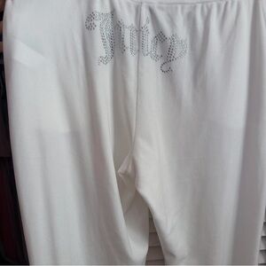 Juicy Couture White Lounge Pants with Sparkling Detail